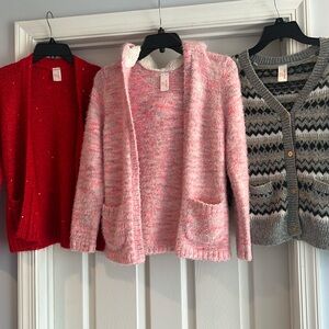 Three Cat & Jack cardigans 10/12